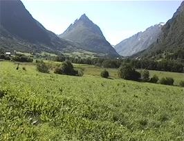 The Storelva valley, looking south towards Skei, 1.2 miles from the hostel 